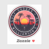 Gulf Shores Alabama Retro Sunset Souvenirs 80s Sticker (Vel)