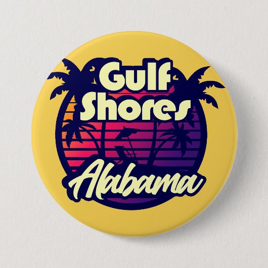 Gulf Shores Alabama Ronde Button 7,6 Cm (Voorkant)