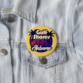 Gulf Shores Alabama Ronde Button 7,6 Cm (In situ)