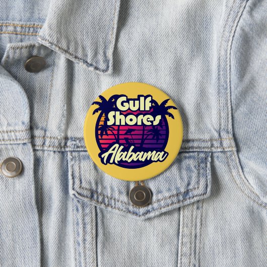 Gulf Shores Alabama Ronde Button 7,6 Cm (In situ)