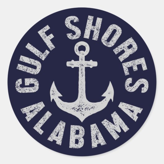 Gulf Shores, Alabama Ronde Sticker (Voorkant)