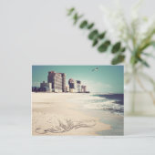 Gulf Shores, Alabama Sandwriting Beach Waves Words Briefkaart (Staand voorkant)