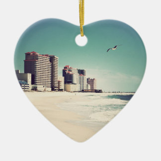 Gulf Shores, Alabama Sandwriting Beach Waves Words Keramisch Ornament