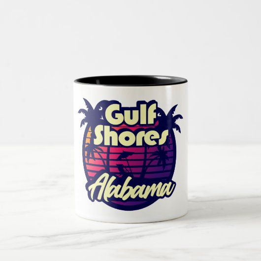 Gulf Shores Alabama Tweekleurige Koffiemok (Center)