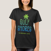 Gulf Shores Alabama Typographic Palm Tree T-shirt (Voorkant)