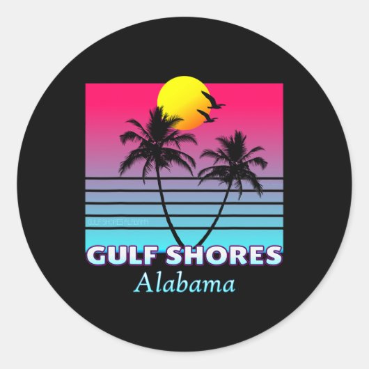 Gulf Shores Alabama vakantie cadeau Ronde Sticker (Voorkant)