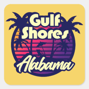 Gulf Shores Alabama Vierkante Sticker