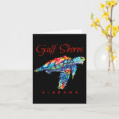 Gulf Shores Alabama Waterverf Zee Turtle Kaart (Gele Bloem)