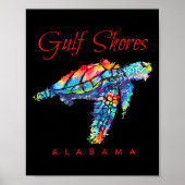 Gulf Shores Alabama Waterverf Zee Turtle Poster (Voorkant)