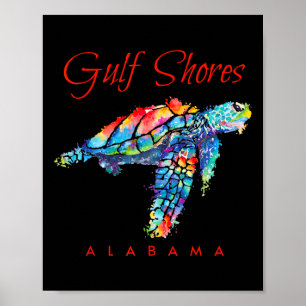 Gulf Shores Alabama Waterverf Zee Turtle Poster
