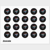 Gulf Shores Alabama Waterverf Zee Turtle Ronde Sticker (Vel)