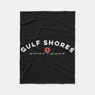 Gulf Shores Alabyma Al Graphic Kaart T Fleece Deken