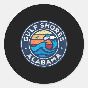 Gulf Shores Alabyma Al  nautische golven Desi Ronde Sticker