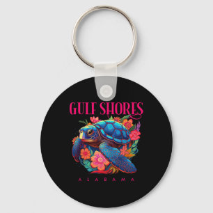 Gulf Shores Alabyma Floral Beach Schildpad Souveni Sleutelhanger
