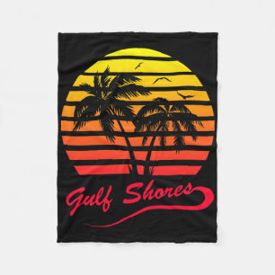 Gulf Shores Alabyma jaren '80 Zomer Strand Palm Tr Fleece Deken