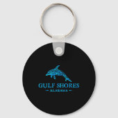 Gulf Shores Alabyma Retro Dolfijn Jongens Meisjes  Sleutelhanger (Voorkant)