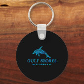 Gulf Shores Alabyma Retro Dolfijn Jongens Meisjes  Sleutelhanger (Voorkant)