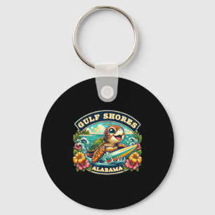 Gulf Shores Alabyma Schattige Zee Turtle Surfing Sleutelhanger