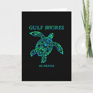 Gulf Shores Alama Retro Zeeschildpad Jongens Meisj Kaart