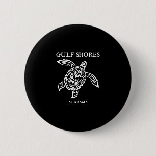 Gulf Shores Alama Retro Zeeschildpad Jongens Meisj Ronde Button 5,7 Cm