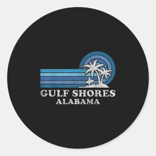 Gulf Shores Beach Alabama Family Summer Vacation V Ronde Sticker (Voorkant)