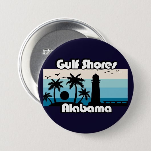 Gulf Shores Beach Alabama Ronde Button 7,6 Cm (Voorkant /achterkant)
