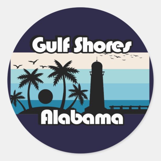 Gulf Shores Beach Alabama Ronde Sticker (Voorkant)