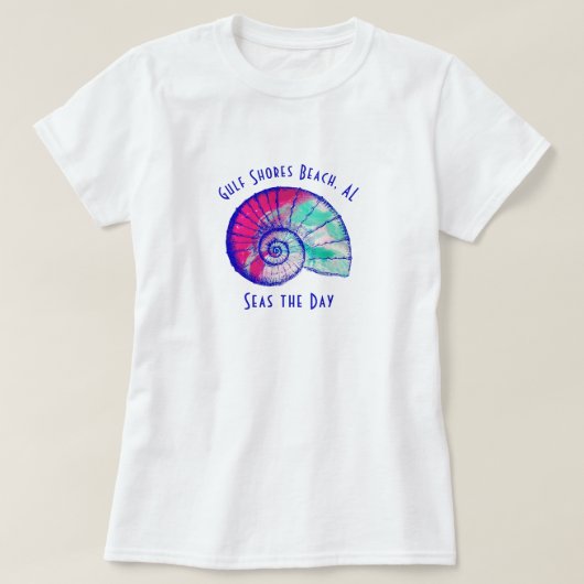 Gulf Shores Beach Alabama Seashell T-Shirt (Design voorkant)