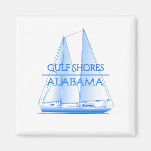Gulf Shores Coastal Nautical Sailing Sailor Magneet
