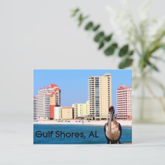 GULF SHORES Pelican Pier Briefkaart (Staand voorkant)