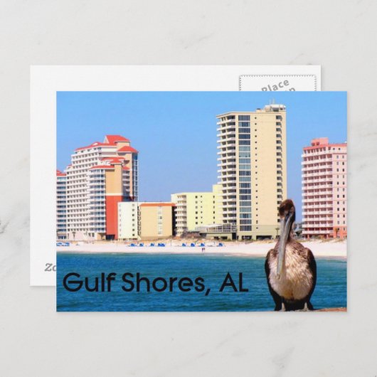 GULF SHORES Pelican Pier Briefkaart (Voorkant / Achterkant)