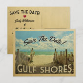 Gulf Shores sparen de Datum  Beach Nautical Aankondigingskaart (Voorkant / Achterkant)