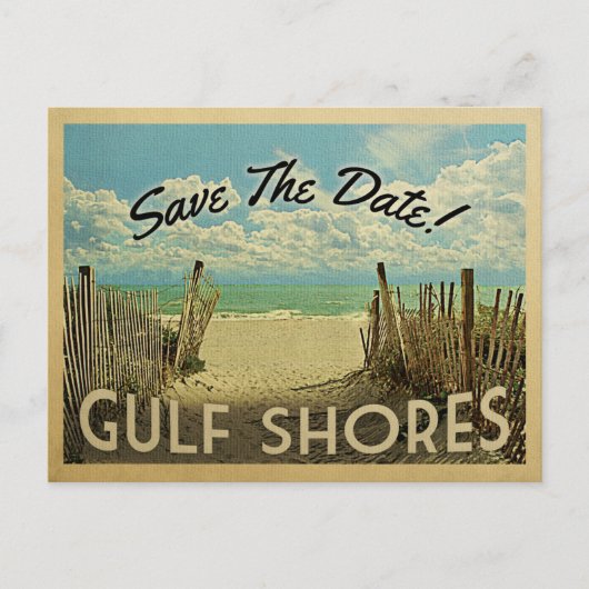 Gulf Shores sparen de Datum  Beach Nautical Aankondigingskaart (Voorkant)