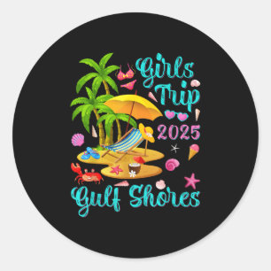 Gulf Shores-strand Alabama Zomer Vakantie Meisjes Ronde Sticker