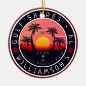 Gulf Shores USA Retro Sunset Souvenirs 80s Keramisch Ornament (Voorkant)