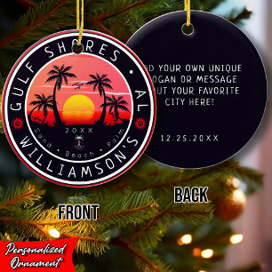 Gulf Shores USA Retro Sunset Souvenirs 80s Keramisch Ornament