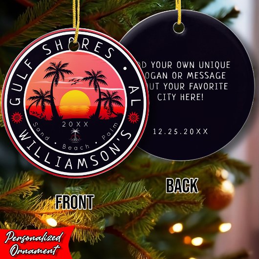 Gulf Shores USA Retro Sunset Souvenirs 80s Keramisch Ornament