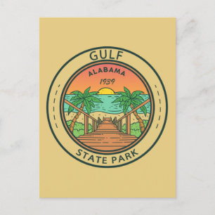 Gulf State Park Alabama Circle Badge Briefkaart