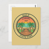Gulf State Park Alabama Circle Badge Briefkaart (Voorkant / Achterkant)