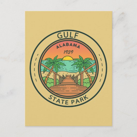 Gulf State Park Alabama Circle Badge Briefkaart (Voorkant)