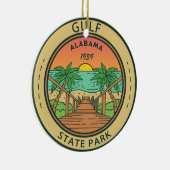 Gulf State Park Alabama Circle Badge Keramisch Ornament (Rechts)