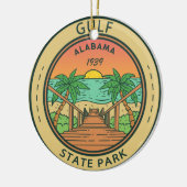 Gulf State Park Alabama Circle Badge Keramisch Ornament (Links)