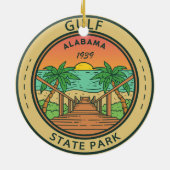 Gulf State Park Alabama Circle Badge Keramisch Ornament (Achterkant)