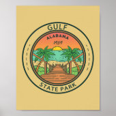 Gulf State Park Alabama Circle Badge Poster (Voorkant)