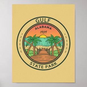 Gulf State Park Alabama Circle Badge Poster