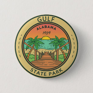 Gulf State Park Alabama Circle Badge Ronde Button 5,7 Cm