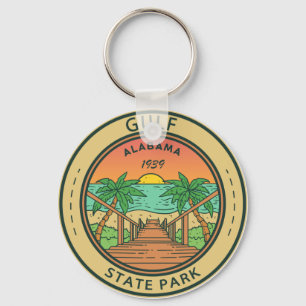 Gulf State Park Alabama Cirkel Badge Sleutelhanger