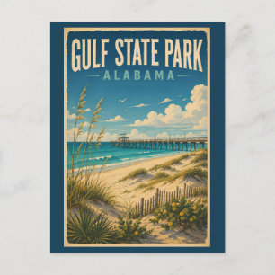 Gulf State Park Alabama Illustratie Reis Kunst Briefkaart