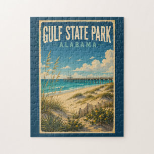 Gulf State Park Alabama Illustratie Reis Kunst Legpuzzel