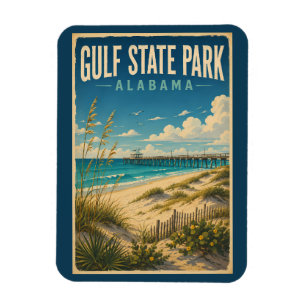 Gulf State Park Alabama Illustratie Reis Kunst Magneet